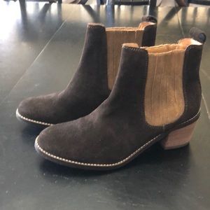 Matisse brown boot with 2 inch heel